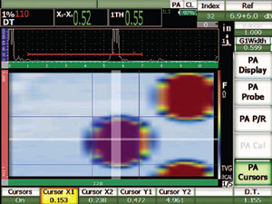 EPOCH 1000儀器的零度C掃描屏幕