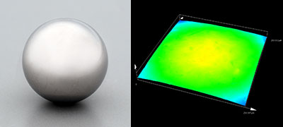 Medição da rugosidade da superfície de um rolamento de esferas usando o microscópio confocal a laser OLS5000 da Olympus
