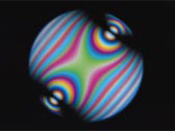 二轴晶（黄晶）的锥光镜图像