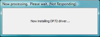DP72 Windows Vista 7 processing not responding message